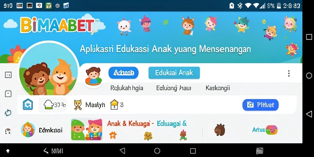 Tampilan antarmuka aplikasi BIMABET yang interaktif dan menarik untuk anak.