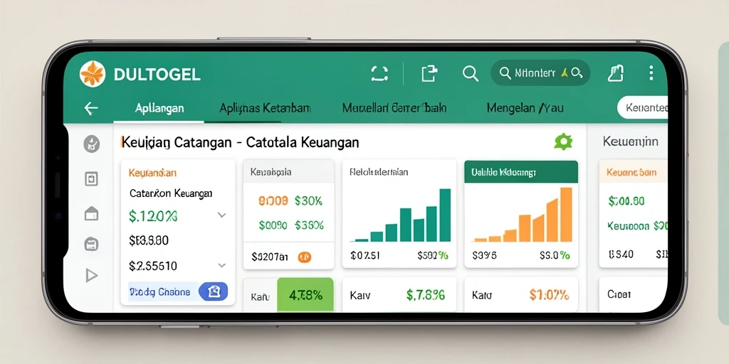 Tampilan antarmuka DULTOGEL yang sederhana dan menarik untuk Catatan Keuangan.