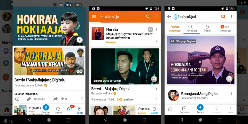 Antarmuka HOKIRAJA yang menampilkan berita terkini dan artikel menarik.