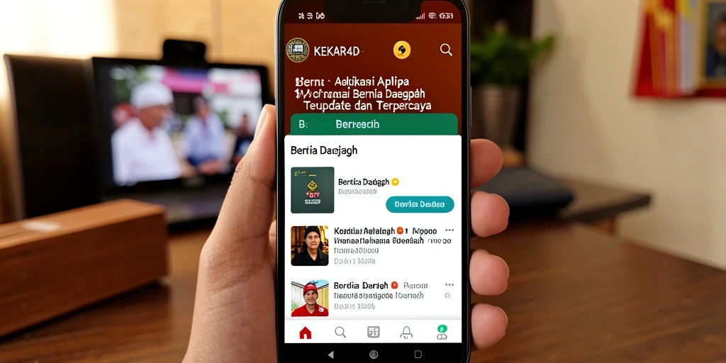 Tampilan antarmuka KEKAR4D dengan informasi berita daerah.