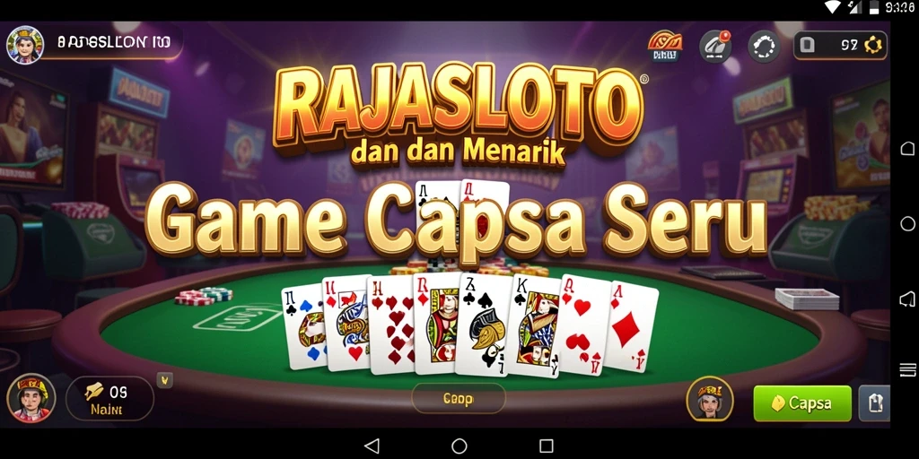Antarmuka permainan Capsa yang menarik di RAJASLOTO.