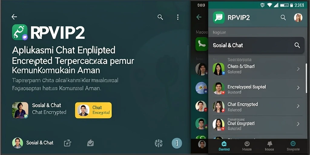 Antarmuka RPVIP2 menampilkan fungsi Chat Encrypted yang intuitif dan menarik.