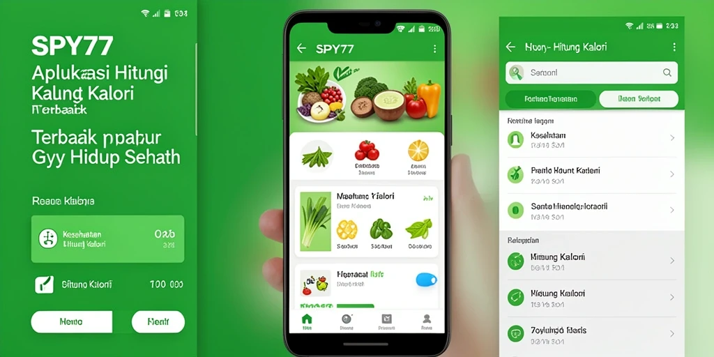 Tampilan antarmuka aplikasi Hitung Kalori SPY77 yang user-friendly.