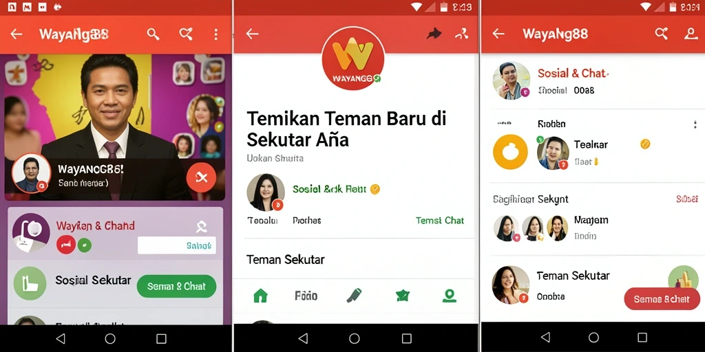 Tampilan antarmuka utama WAYANG88 yang menampilkan fitur Teman Sekitar.